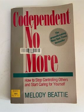 therapy Book 'Codependent No More' in Gray, Red, Teal